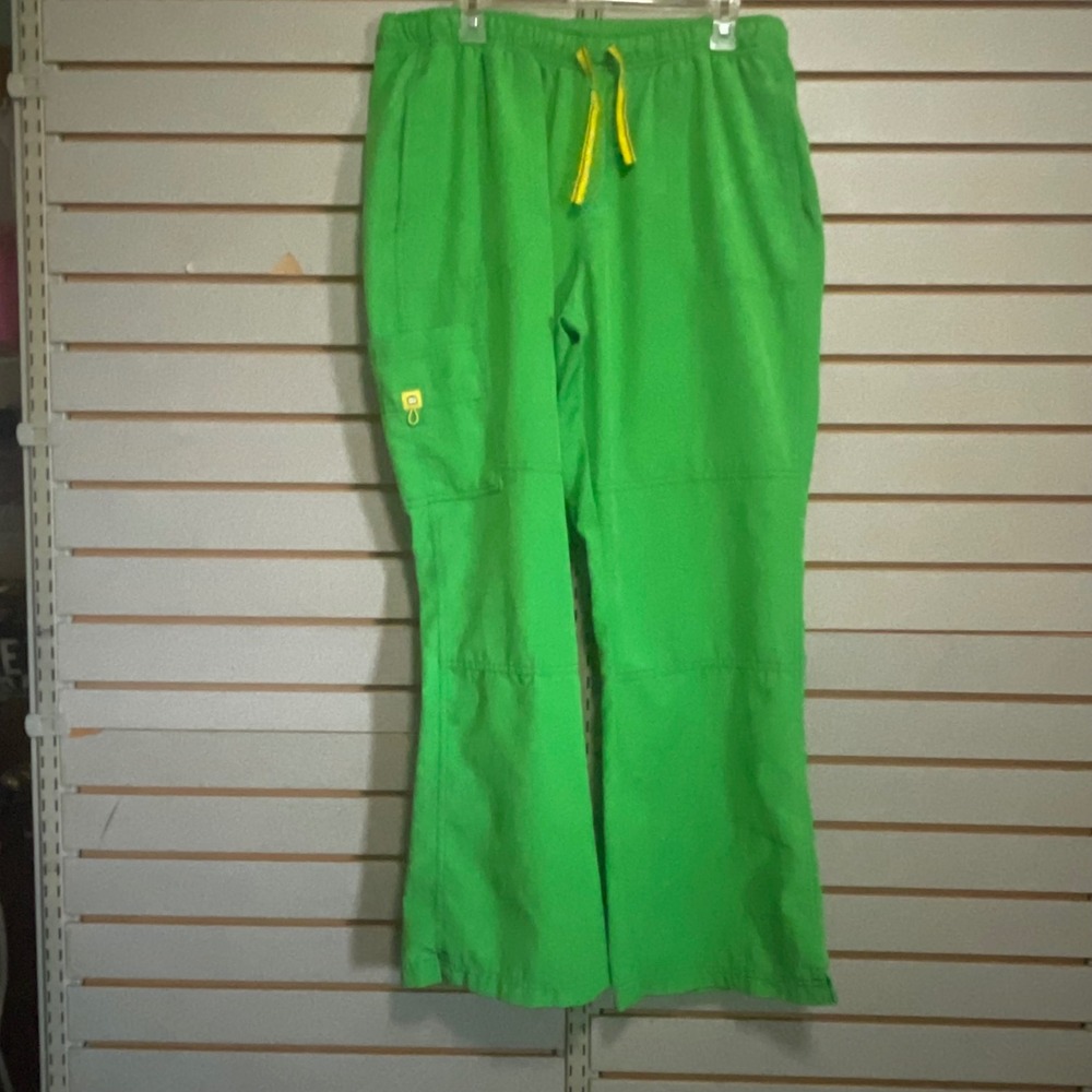 Spread Good Cheer Green Scrub Pants Womens 2X Elastic Waist Nurse Med Drawstring
